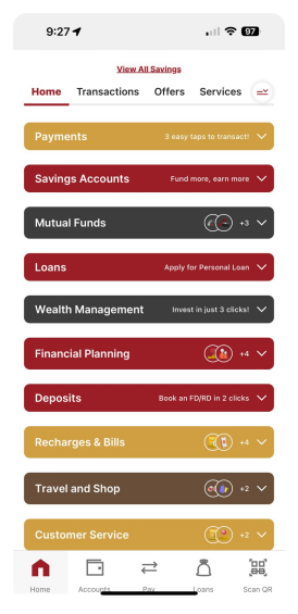 IDFC Bank Mobile Banking App Screenshots